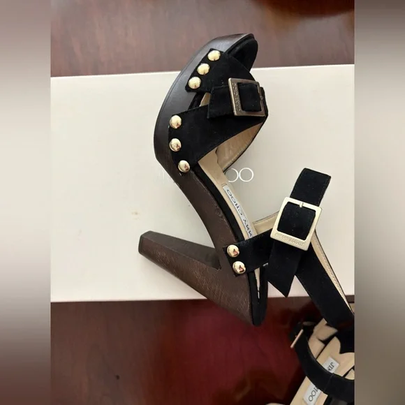 Jimmy Choo Urban Black Suede Women's Platform Sandals. Size 37 (6.5M) - Picture 10 of 16